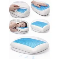 inter Kopfkissen Visco Nackenstützkissen mit Gel-Technologie 60x40 cm Kissen, Füllung: 100% Visko, Bezug: Viscose, Seitenschläfer, Rückenschläfer, Bauchschläfer, Spar Set, 1 Tlg., Orthopädisch, Kühlend / Gel, Waschbarer Bezug, Allergikergeeignet