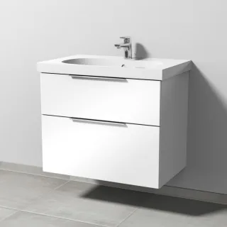 Sanipa 3way Waschtischunterbau zu Geberit Acanto Waschtisch mit 2 Auszügen, Weiß-Glanz UF41778