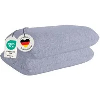 casimum Kissenbezug Schonbezüge für Reise-Nackenkissen SUPER TRAVEL - GRAU, passend für Nackenstützkissen, 40x25cm, Doppelpack (2Stk)