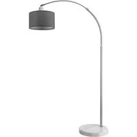 monzana Bogenlampe, Bogenlampe, Stoffschirm Grau Marmorfuß 150-175 cm Höhenverstellbar Schwenkbar E27