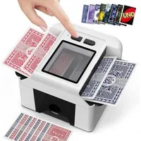 AKKEE Spiel Kartenmischmaschine Elektrische mit 2000 mAh Akku für 2 Decks, Kartenspiel, Automatisches Mischen und Manuelles Mischen