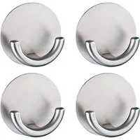 WENKO Wandhaken Rondo, (Set, 4-St), Edelstahl, selbstklebend, rostfrei