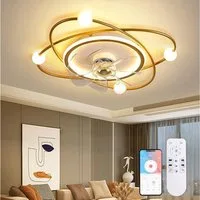 RRBEST Deckenventilator Moderne Deckenventilator mit Beleuchtung und Ventilator, für Wohnzimmer, Schlafzimmer, Esszimmer, Golden