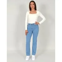 ESRA Straight-Jeans Damen Stretch-Jeans Premium Baumwolle Jeanshose Damen Straight Fit G14 Straight Jeans Damen High Waist Stretch Jeans Damen Regular Hose