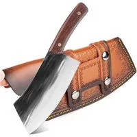 Muxel Hackmesser Hackmesser und Metzgermesser Dem serbischen Full Tang Hackmesser nache, schwer mit Lederscheide