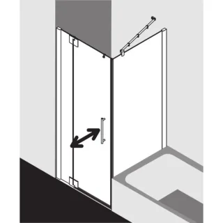 Kermi Pasa XP Pendeltür 1-fl. Festfeld für Seitenwand PX1WL075201AK 75x200cm, silber mattglanz, ESG klar, links, auf Duschwanne