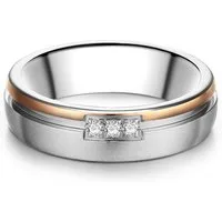 Trilani Fingerring silber/roségold, aus Edelstahl