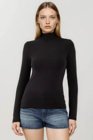 Slim Fit Halbkragenbluse