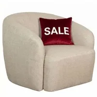 MR.DEKO Loungesessel Loconia – Drehsessel, 76x89x87 cm, beige, modern (Einzelsessel, montiert geliefert, kombinierbar mit Sofa Loconia, 1-St), Sessel mit Drehfunktion, Komfortpolsterung & Strukturstoff