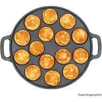 MamboCat Pizzablech MamboCat Poffertjes Pfanne Gusseisen Ø24cm Mini-Pfannkuchen Maker, Gusseisen