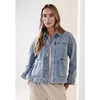 STREET ONE Jeansjacke mit großen Taschen und Hemdkragen