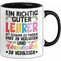 Trendation Tasse Lehrer Abschiedsgeschenk Tasse Bester Lehrer Abschied Geschenkidee Ein