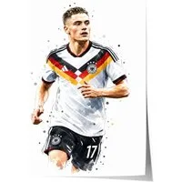 JUSTGOODMOOD Poster Deutschland Fussball Geschenkidee Aquarell Sport Wandbild Deko Print o, (1 St)
