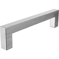 MS Beschläge Möbelgriff Griff für Schrank & Schublade Edelstahlgriff eckig, Moderner Küchengriff 128mm Lochabstand
