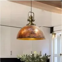 Bamyum Pendelleuchte Hängelampe Kupferfarbe, E27, Handgemalt Vintage Industrial Style Lampe, ohne Leuchtmittel