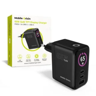 Mobile Origin 65W GaN Charger PW20 2x USB-C + USB-A