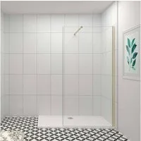 Duschparadies Duschwand 8/10 mm ESG Walk in Dusche Trennwand Duschtür Mit Stabilstange, Sicherheitsglas,Einscheibensicherheitsglas, NanoGlas