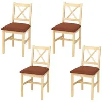 MCW Esszimmerstuhl MCW-F77-S4 (Set, 4 St), Stabile Konstruktion, Massives Holz
