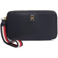 Tommy Hilfiger Geldbörse TH LOGOTAPE COMPACT ZIP AROUND, Unisex Portemonnaie, Geldbeutel mit edlem TH-Logoelement