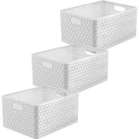 ROTHO Aufbewahrungsbox 3er-Set Aufbewahrungskorb 28l COUNTRY (Aufbewahrungsset, 3er-Set)