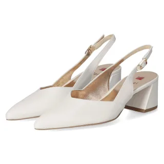 Högl Slingpumps - Gr. 37,5 - Weiß - Glattleder
