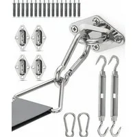 Sol Royal Sonnensegel Sonnensegel Montageset M5 Befestigung Set SolVision Befestigung, Halterung für Sonnen Segel Befestigungsset Wand Rostfreier Edelstahl