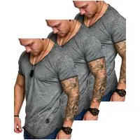 Amaci&Sons T-Shirt 3. NYC Herren 3er-Pack T-Shirts (3er-Pack) Herren Basic Oversize T-Shirt mit V-Ausschnitt
