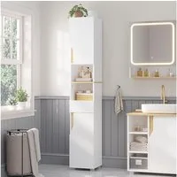MSMASK Hochschrank Badezimmerschrank mit Schublade, Verstellbare Ablagen (1-St) 2 Offenen Fächern, 30 x 30 x 180 cm