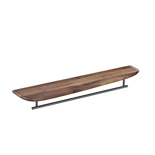 VitrA Plural Ablage mit Handtuchstange Breite 75 cm asymmetrisch links Eiche Dunkel Echtholz,64063 64063