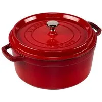 Staub Auflaufform La Cocotte 26cm rund, Kirsch-rot, Gusseisen, Gusseisen