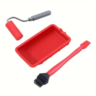 RUITOOL Silicone Glue Roller and Tray Carpenter Woodworking Glue Applicator Kit