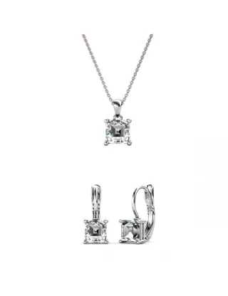 Parure et Coffret Square - Argenté et Cristal