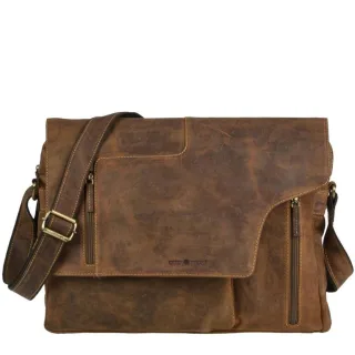 Greenburry Umhängetasche Leder A4 Ordner | Vintage 1694B antikbraun