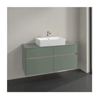 Villeroy und Boch Collaro Waschtischunterschrank C128B0AF 120x54,8x50cm, Waschtisch mittig, LED-Beleuchtung 8,8 W, soft green