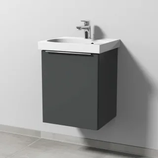 Sanipa 3way Waschtischunterbau zu Geberit Acanto Waschtisch mit 1 Tür, Anthrazit-Matt UM41322