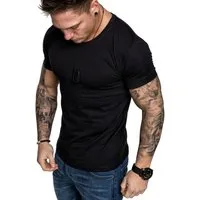 Amaci&Sons T-Shirt LANCASTER Basic T-Shirt mit Rundhalsausschnitt Herren Einfarbig Vintage Rundhalsausschnitt Basic Crew Neck Shirt