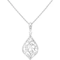 Sofia Milani Kette mit Anhänger Blatt Blume, 925 Silber Damen Schmuck - N0646