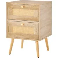 COSTWAY Nachttisch Beistelltisch (1-St), mit 2 Schubladen, 40 x 40 x 59 cm, Holz