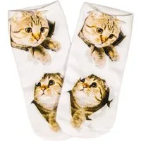 cosey Sneakersocken 1 Paar Sneaker Socken – Katzen Design – Einheits-Größe 33-40 D05 Katzenjunges