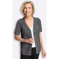 Sieh an! Strickjacke Strickjacke Kurzarm Ajour, Jersey