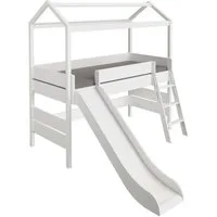 PAIDI Hausbett TINY HOUSE, Spielbett mit Rutsche und Rausfallschutz, individuell gestaltbar