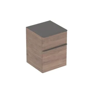 Geberit Smyle Square Seitenschrank mit 2 Schubladen, 45x60x47cm, Nussbaum, 500357JR1 500357JR1
