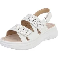 Ital-Design Damen Komfortsandale mit Klettverschluss und Profilsohle Plateausandaletten (91849397) Keilabsatz/Wedge Keilsandaletten in Weiß