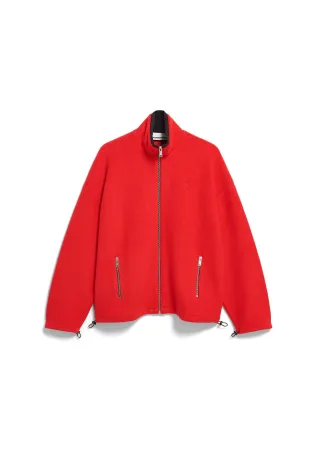 Armedangels - COTTON FLEECE JACKET mars red - Gr. - XL