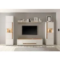 Home affaire Wohnwand City/Giron, moderne Anbauwand, Komplettset in vielen Farben verfügbar, (Set, 4-St), enthält zwei Vitrinen, ein Lowboard & ein Wandboard