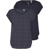 ONLY T-Shirt Damen Top ONLVIC Regular Fit (Vorteilspack, 2-tlg) Basic Kurzarm Tee Shirt mit Rundhalsausschnitt