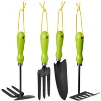 relaxdays Gartenhacke Gartenwerkzeug Set 4-teilig