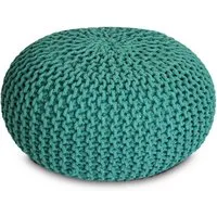 Amagohome Sitzhocker Sitzpouf Strickhocker Pouf Ø45 H30cm Bodenkissen Indoor Baumwolle recy