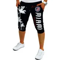 RMK Sweatshorts Herren Bermuda Short 3/4 Hose Kurze Jogginghose Sport Miami Elastikbund mit Tunnelzug