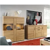 Lomadox Wohnzimmer-Set CARIATI-129, (Mega-Spar-Set, 2-St., 2-tlg), mit Highboard und Sideboard in Grandson Eiche Nb. 273/133/41 cm